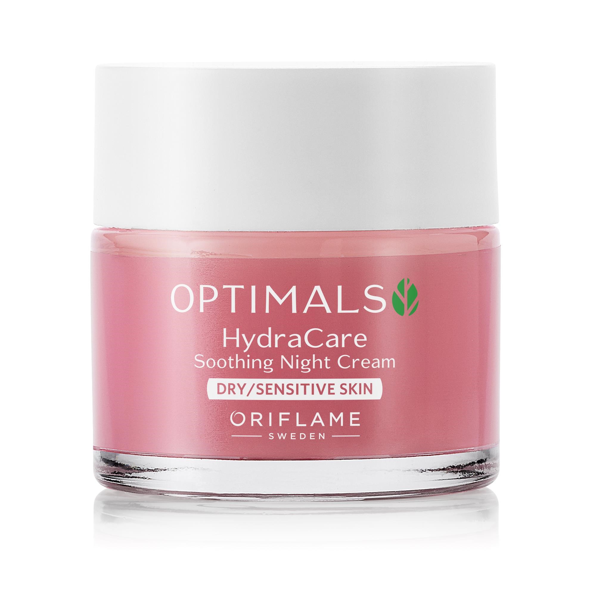 OPTIMALS Hydra Care Soothing Night Cream Dry/Sensitive Skin Oriflame کرم شب آبرسان هیدرا اپتیمالز اوریفلیم مخصوص پوست خشک و حساس