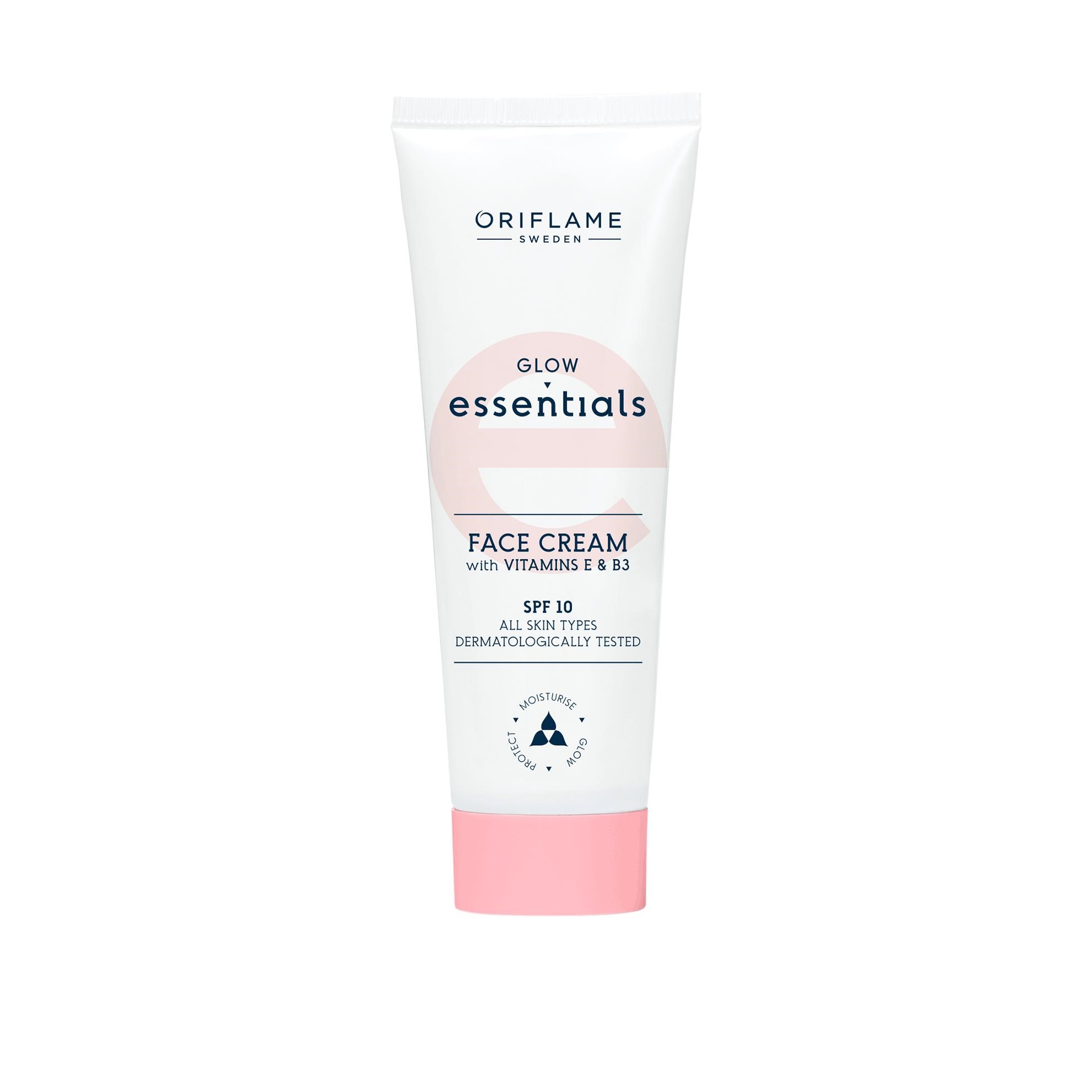 کرم صورت اسنشیالز ویتامینه اوریفلیم Glow Essentials Face Cream with Vitamins E & B3 SPF 10 Oriflame کرم صورت اسنشیالز ویتامینه اوریفلیم Glow Essentials Face Cream with Vitamins E & B3 SPF 10 Oriflame