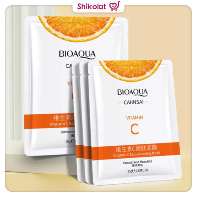 ماسک ورقه ای جوانساز صورت حاوی ویتامین C بیوآکوا Bioaqua Vitamin C Rejuvenating Mask