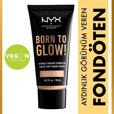 کرم پودر Born To Glow! Naturally Radiant Foundation رنگ حجم 30 میل نیکس NYX شیکولات